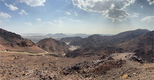 Ausblick vom Uhud-Mountain auf die heilige Stadt Medina in Saudi-Arabien. 